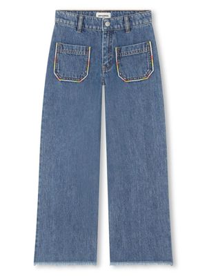 SONIA RYKIEL ENFANT jean brodé à coupe droite - Bleu