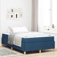 Boxspring bed met matras Blauw en Wit 120 x 200 cm Stof
