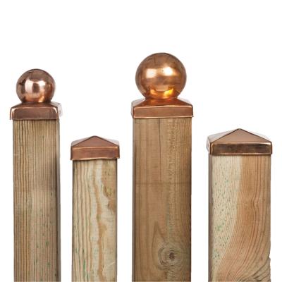 Paalornament Bol/plaat 7,1 cm koperkleurig Tuindeco - Tuindeco