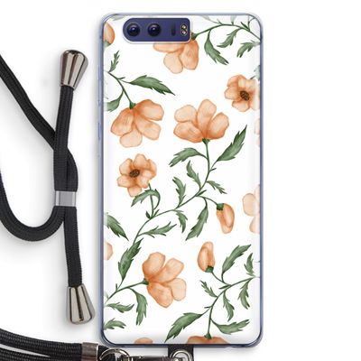 Peachy flowers: Honor 9 Transparant Hoesje met koord