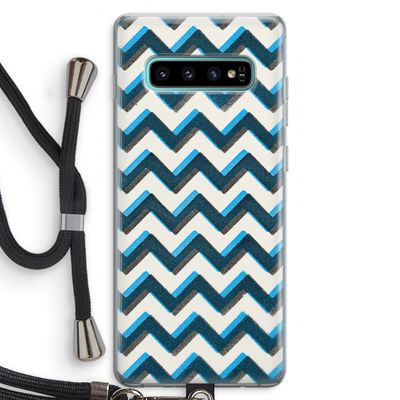 Onderbroken lijn: Samsung Galaxy S10 Plus Transparant Hoesje met koord