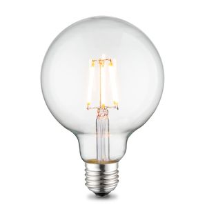 Edison Vintage LED filament lichtbron Globe - Helder - G95 Deco - Retro LED lamp - 9.5/9.5/13.5cm - geschikt voor E27 fitting - 6W 550lm 3000K - warm wit licht