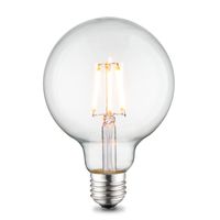 Edison Vintage LED filament lichtbron Globe - Helder - G95 Deco - Retro LED lamp - 9.5/9.5/13.5cm - geschikt voor E27 fitting - 6W 550lm 3000K - warm wit licht - thumbnail