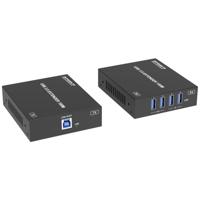 SpeaKa Professional SP-USBE-800 USB 3.0 verlenging RJ45 + Hub 1 + 4 poorten Extender over netwerkkabel, Via PC bedienbaar Zwart