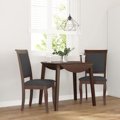Eetkamerstoelen met kussens 2 st massief hout rubber bruin