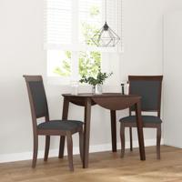 Eetkamerstoelen met kussens 2 st massief hout rubber bruin