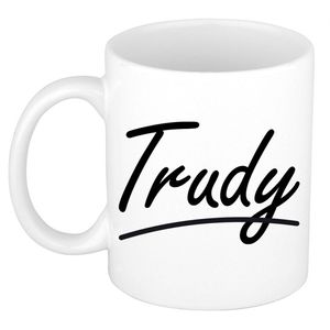 Trudy voornaam kado beker / mok sierlijke letters - gepersonaliseerde mok met naam - Naam mokken
