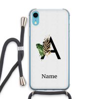 Charcoal Flora: iPhone XR Transparant Hoesje met koord