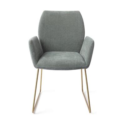 Jesper Home Misaki eetkamerstoel Breezy Blue slide gold