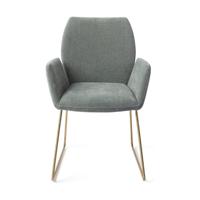 Jesper Home Misaki eetkamerstoel Breezy Blue slide gold