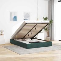 Ottoman bedframe zonder matras 140x190 cm fluweel donkergroen