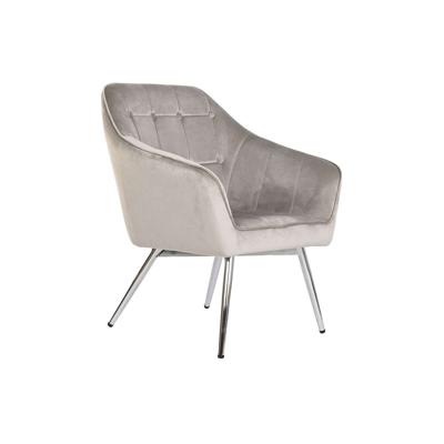Armstoel Home ESPRIT Grijs Crème Gouden Zilverkleurig Polyester Metaal 74 x 74 x 90 cm 74 x 67 x 90 cm