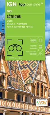 Fietskaart - Wegenkaart - landkaart D21 Top D100 Côte d'Or | IGN - Institut Géographique National