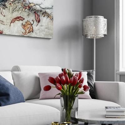 Staande lamp zilver &apos;Mesh&apos; vloerlamp By Rydens E27 fitting 157cm