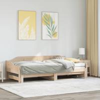 Slaapbank met onderschuifbed 90x190 cm massief grenenhout