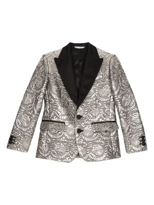 Dolce & Gabbana Kids blazer à effet métallisé - Argent