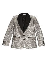 Dolce & Gabbana Kids blazer à effet métallisé - Argent