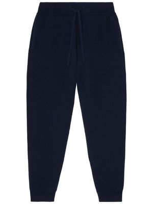 Burberry pantalon de jogging à logo brodé - Bleu