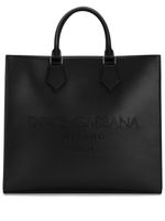 Dolce & Gabbana sac à main en cuir à logo embossé - Noir - thumbnail