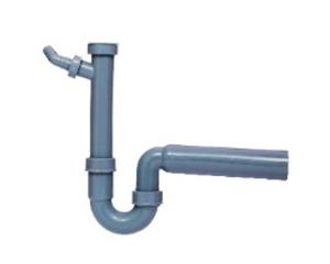 Kirchhoff ECO-SAVE kunststof spoelbak buisvormige sifon, grijs 1 1/2" IG x 50 mm, met 3/4" apparaataansluiting - 98831449