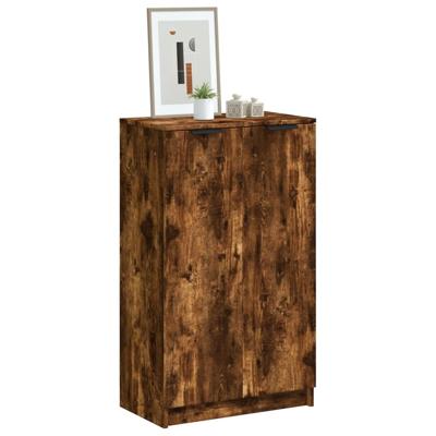 Schoenenkast 59x35x100 cm bewerkt hout gerookt eikenkleurig