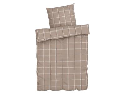 LIVARNO home Dekbedovertrek 140 x 200 cm (Ruit/Bruin)
