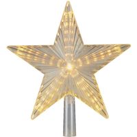 Lichtgevende ster kerstboom piek 22 cm warm wit - kerstboompieken - thumbnail