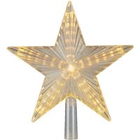 Lichtgevende ster kerstboom piek 22 cm warm wit - kerstboompieken