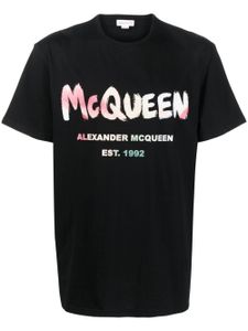 Alexander McQueen t-shirt à logo abstrait imprimé - Noir