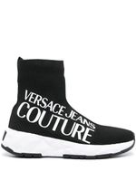 Versace Jeans Couture baskets en maille à logo imprimé - Noir