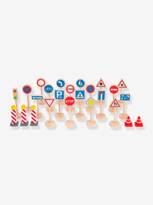 Set van verkeersborden voor kinderen van hout SMALL FOOT®, 25 stuks meerkleurig