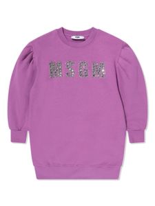 MSGM Kids robe à ornements en cristal - Violet