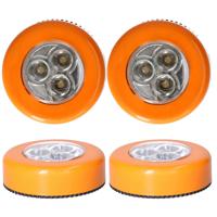 Pompoen verlichting - 4x - led - 6,6 cm - 4 kleuren - pompoen lampje - pompoenlichtje - Halloween