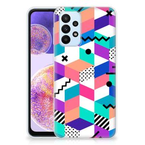 Samsung Galaxy A23 TPU Hoesje Blokken Kleurrijk