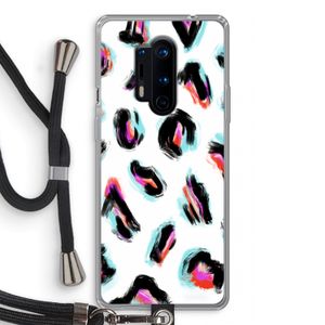Cheetah color: OnePlus 8 Pro Transparant Hoesje met koord