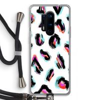 Cheetah color: OnePlus 8 Pro Transparant Hoesje met koord