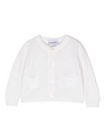 Emporio Armani Kids cardigan en laine vierge à logo intarsia - Blanc - thumbnail