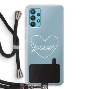 Forever heart pastel: Samsung Galaxy A32 4G Transparant Hoesje met koord