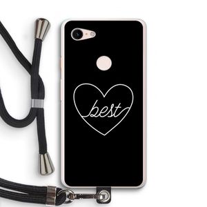 Best heart black: Pixel 3 XL Transparant Hoesje met koord