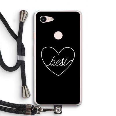 Best heart black: Pixel 3 XL Transparant Hoesje met koord