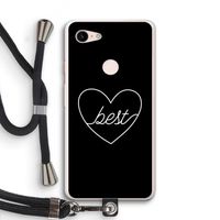 Best heart black: Pixel 3 XL Transparant Hoesje met koord