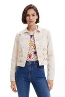 Gestanst spijkerjack - WHITE - XXL