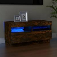 Tv-meubel met LED-verlichting 80x35x40 cm gerookt eikenkleurig