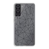 Geometrische lijnen zwart: Samsung Galaxy S21 FE Transparant Hoesje