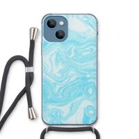 Waterverf blauw: iPhone 13 mini Transparant Hoesje met koord