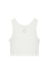 Like Flo zomer tanktop meisjes teens - off wit - embroiderie - Essie