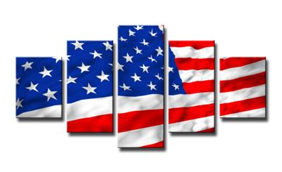 Schilderij - Amerikaanse vlag 100x50cm