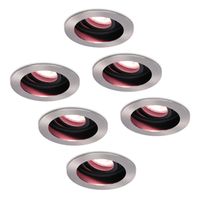 Set van 6 stuks smart WiFi LED inbouwspots Mesa RGBWW kantelbaar RVS IP20