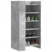 Schoenenkast 52x37,5x100 cm bewerkt hout betongrijs - thumbnail