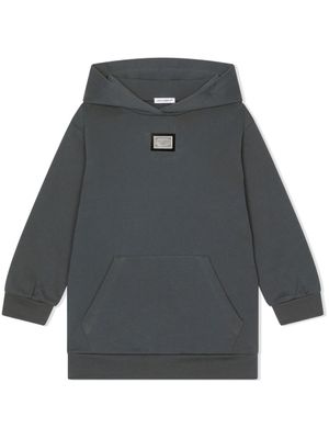 Dolce & Gabbana Kids robe DG à capuche - Gris